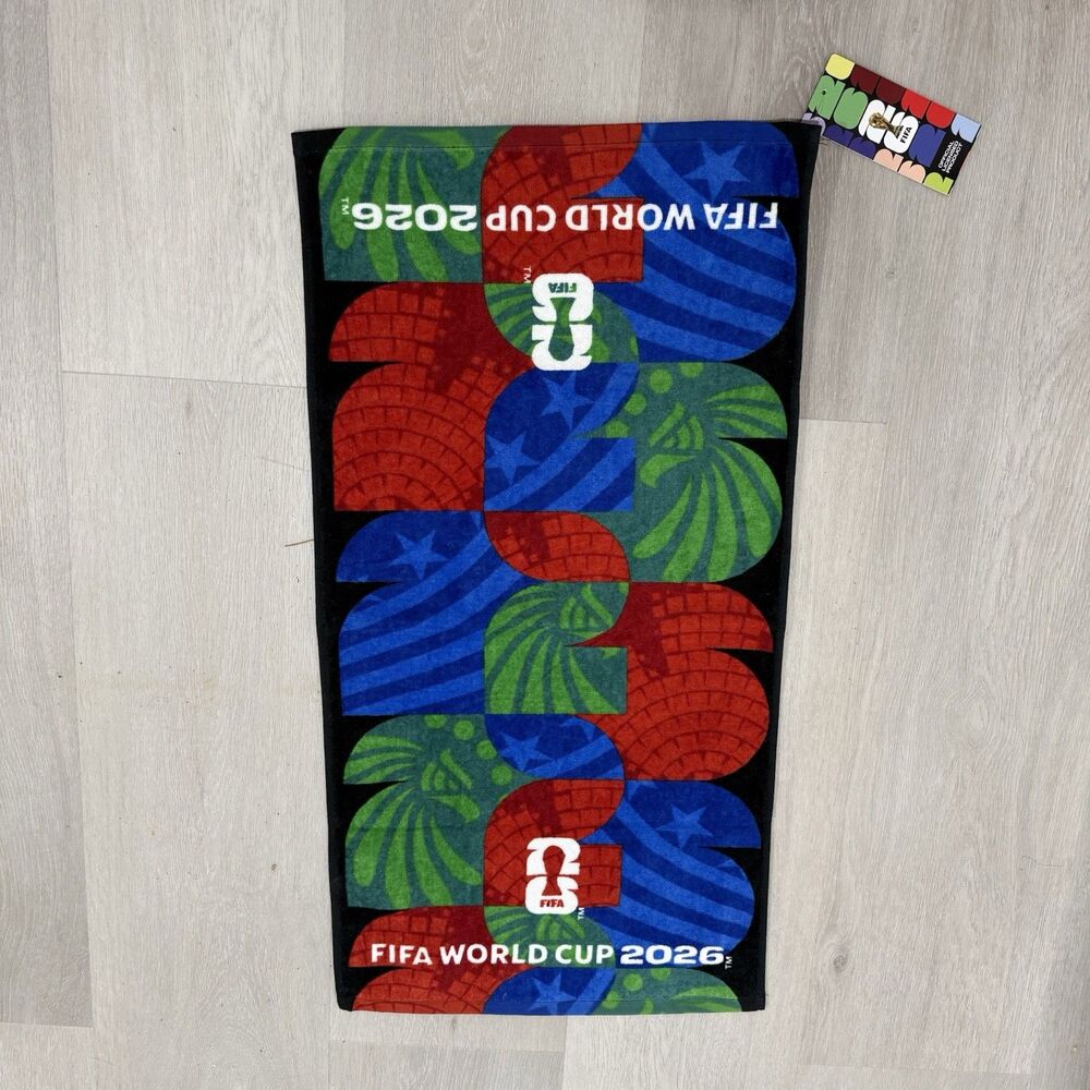 FIFA World Cup 2026 Multicolor Soccer Towel All Nations Team Long Hand towel NWT